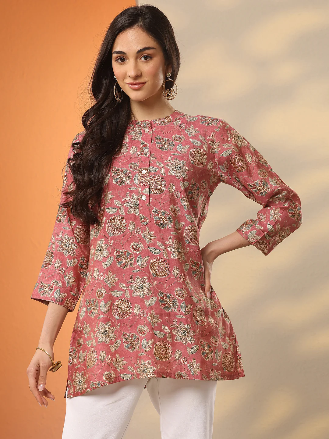 Pink Silk Kurti